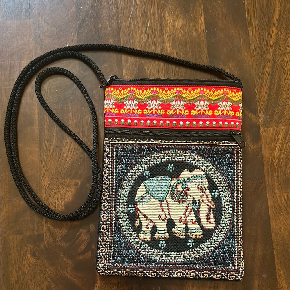 Elephant Design Crossbody Bag from Thailand. Brand New.